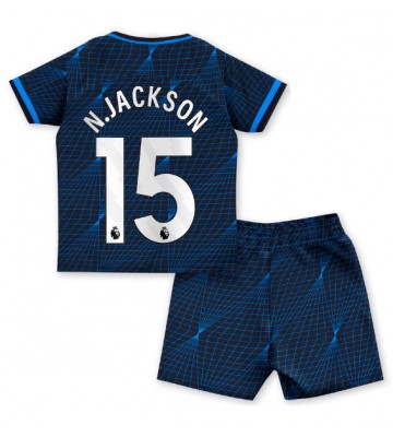 Chelsea Nicolas Jackson #15 Replika Babytøj Udebanesæt Børn 2023-24 Kortærmet (+ Korte bukser)